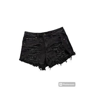 American Eagle super stretch vintage high rise festival Ripped Jean Shorts size